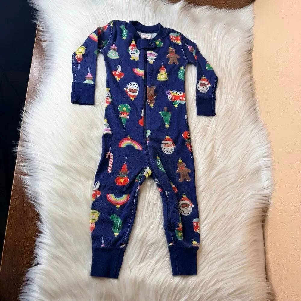 Hanna Andersson Baby Zip Sleeper Heirloom Ornaments Size 80/18-24 Months